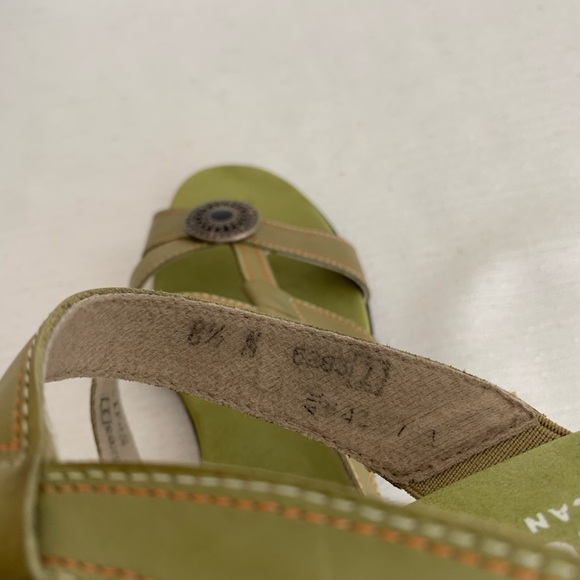 Munro Chloe Avocado Green Leather Low Wedge Comfort Slide Sandals Women’s 8.5N - Picture 9 of 12